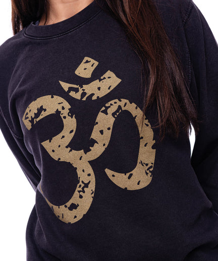 Yoga Loose Sweater OM by Jodie Roberts - schwarz | color:schwarz |damen yoga loose sweater om vintage look by jodie roberts 108 schwarz |bio baumwolle