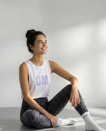 Yoga Athletic Tank 2.0 OM Bio Baumwolle Tencel™ Tara - weiß | color:weiss | yoga damen athletic tank tara | bio baumwolle tencel | tank top OM | yoga damen tank top nachhaltig