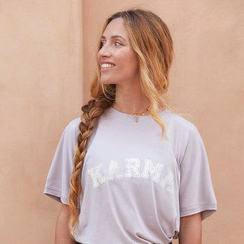 Yoga Boxy T-Shirt Karma Organic Cotton Tencel™ Sora - purple | color:lila | yoga damen boxy t-shirt sora | bio baumwolle tencel | t-shirt karma | yoga damen t-shirt nachhaltig