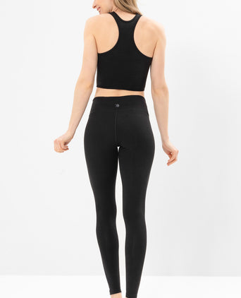 Yoga Basic Leggings Tencel™ Bio Baumwolle Luna - schwarz | color:schwarz | yoga damen basic leggings luna | tencel bio baumwolle | leggings basic | yoga damen leggings nachhaltig