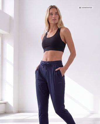 Yoga Basic Harem Pants 2.0 Bio Baumwolle Hanna - dunkelblau Yoga Basic Harem Pants 2.0 Bio Baumwolle Hanna - dunkelblau – AI GENERATED / KI-GENERIERT