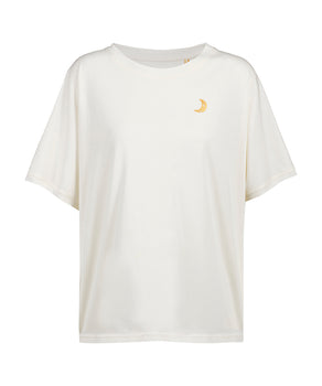Yoga Boxy T-Shirt Moonlight Bio Baumwolle Tencel™ Sora - weiß | color:weiß | yoga damen boxy t-shirt sora | bio baumwolle tencel | t-shirt moonlight leo moon | yoga damen t-shirt nachhaltig