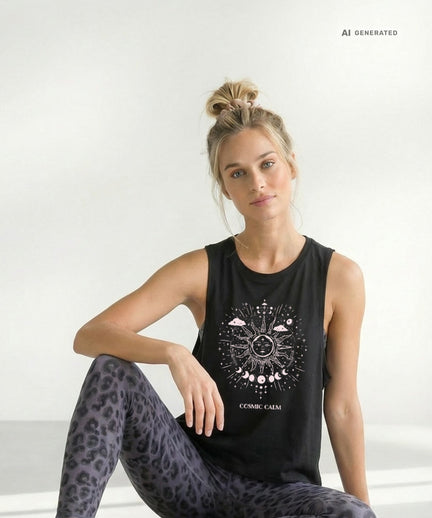 Yoga Boxy Tank Sun Bio Baumwolle Tencel™ Tula - schwarz Yoga Boxy Tank Sun Bio Baumwolle Tencel™ Tula - schwarz – AI GENERATED / KI-GENERIERT