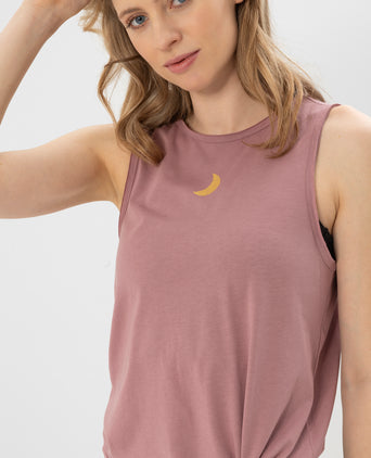 Yoga Knoten Tank Moon Bio Baumwolle Tencel™ Tari - rosa | color:rosa | yoga damen loose knoten tank top tari | bio baumwolle tencel | top moon knoten | yoga damen tank top nachhaltig