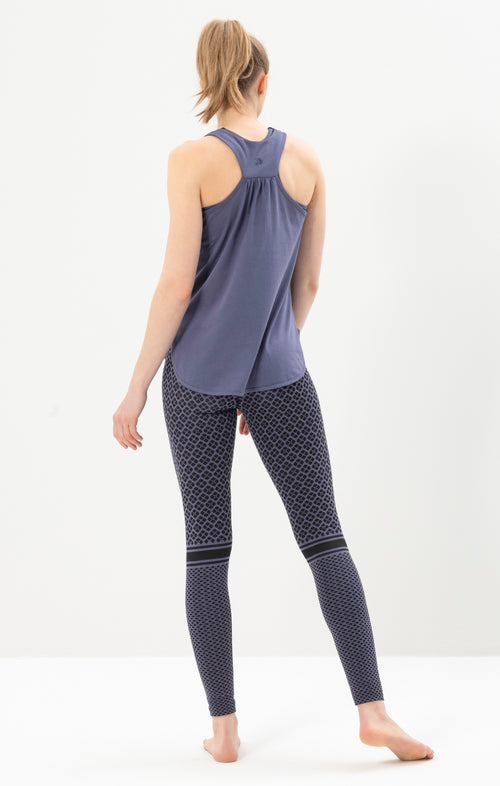 | color:blau | yoga damen mosaik leggings luna | tencel bio baumwolle | leggings mosaik print | yoga damen leggings nachhaltig