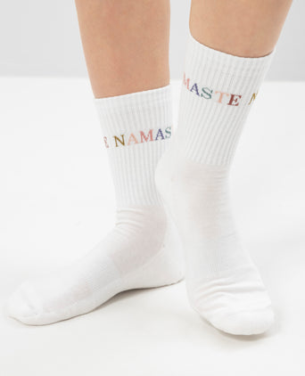 Yoga Sportsocken Namaste Bio Baumwolle Ava - weiß | color:weiß | yoga damen socken namaste ava | bio baumwolle recyceltes polyester | sportsocken namaste | yoga damen socken nachhaltig