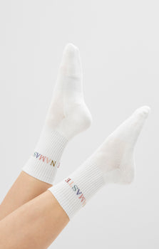 Yoga Sportsocken Namaste Bio Baumwolle Ava - weiß | color:weiß | yoga damen socken namaste ava | bio baumwolle recyceltes polyester | sportsocken namaste | yoga damen socken nachhaltig