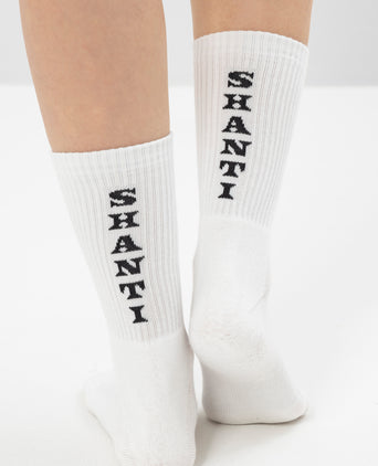 Yoga Sportsocken Shanti Shanti Bio Baumwolle Ava - weiß | color:weiß | yoga damen socken shanti shanti ava | bio baumwolle recyceltes polyester | sportsocken namaste | yoga damen socken nachhaltig