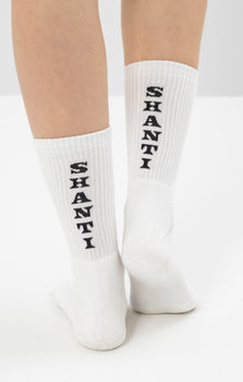 Yoga Sportsocken Shanti Shanti Bio Baumwolle Ava - weiß | color:weiß | yoga damen socken shanti shanti ava | bio baumwolle recyceltes polyester | sportsocken namaste | yoga damen socken nachhaltig