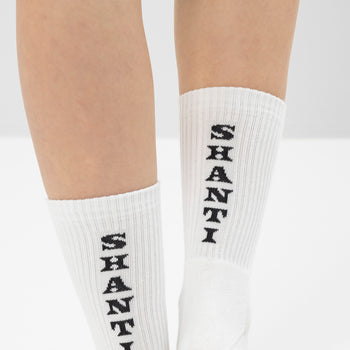 Yoga Sportsocken Shanti Shanti Bio Baumwolle Ava - weiß | color:weiß | yoga damen socken shanti shanti ava | bio baumwolle recyceltes polyester | sportsocken namaste | yoga damen socken nachhaltig