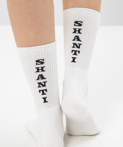 Yoga Sportsocken Shanti Shanti Bio Baumwolle Ava - weiß | color:weiß | yoga damen socken shanti shanti ava | bio baumwolle recyceltes polyester | sportsocken namaste | yoga damen socken nachhaltig