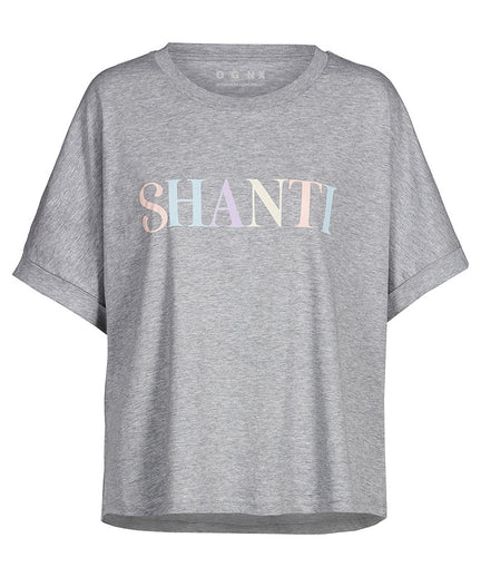 Boxy T-Shirt Shanti Bio Baumwolle - grau melange | color:grau melange |yoga boxy t-shirt shanti grau melange