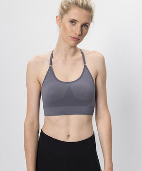 Sport Bra Crossback - Mittlerer Halt - grau | color:grau |yoga BH grau mittlerer halt |sport BH grau mittlerer halt