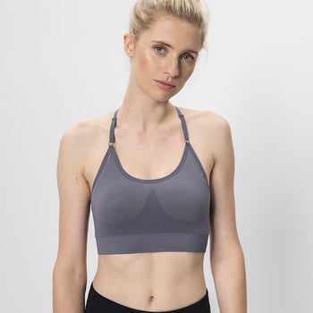 Sport Bra Crossback - Mittlerer Halt - grau | color:grau |yoga BH grau mittlerer halt |sport BH grau mittlerer halt