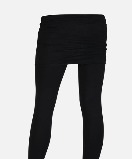 Basic Skirt Pants organic cotton - black | color:schwarz |leggings mit rock schwarz baumwolle