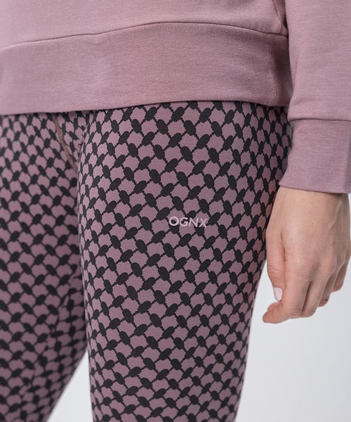 color:rosa |yoga leggings bio baumwolle keffiah rosa