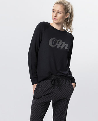 Lounge Sweater OM Tencel™ - schwarz | color:black |yoga sweater black tencel OM