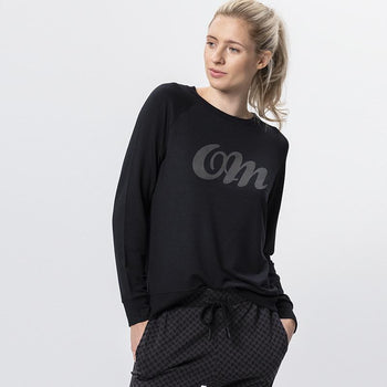 Lounge Sweater OM Tencel™ - black | color:black |yoga sweater black tencel OM
