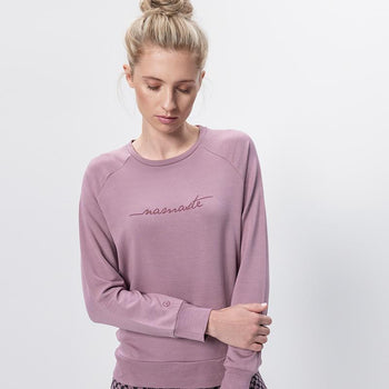 Lounge Sweater Namaste Tencel™ - rosa | color:pink |yoga sweater namaste pink tencel