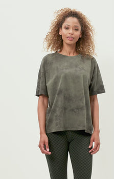 Boxy T-Shirt Batik Bio Baumwolle - grün | color:grün |batik t-shirt grün