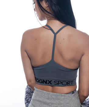 Sport Bra Crossback - Mittlerer Halt - grau | color:grau |yoga BH grau mittlerer halt |sport BH grau mittlerer halt