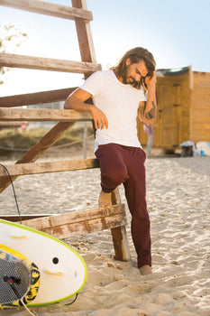 Fitted Pants Bio Baumwolle - rot | color:rot |yoga hose männer rot