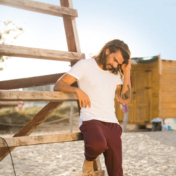 Fitted Pants Bio Baumwolle - rot | color:rot |yoga hose männer rot