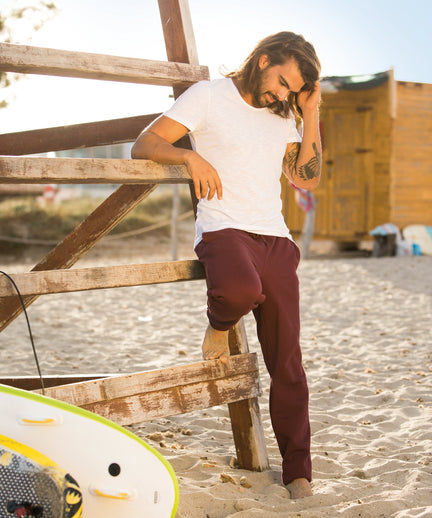 Fitted Pants Bio Baumwolle - rot | color:rot |yoga hose männer rot