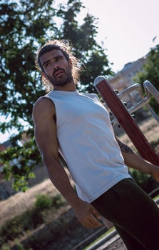 Air Tank polyester ♻️ - weiss | color:weiss |yoga tank männer weiss
