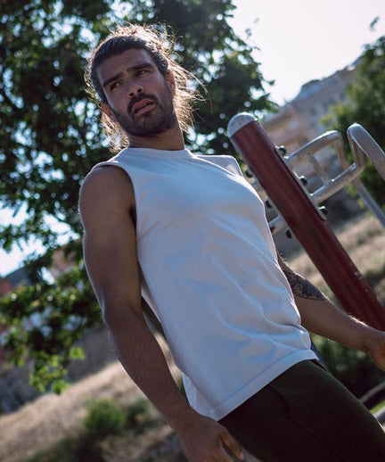 Air Tank polyester ♻️ - weiss | color:weiss |yoga tank männer weiss