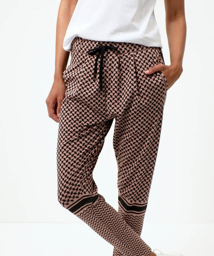 Harem Pants Keffiah organic cotton - pink | color:rosa |yoga harem hose keffiah muster |yoga kleidung