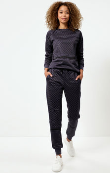 Jog Pants Keffiah (Slim Fit) - blau | color:blau |yoga pants blau keffiah muster |yoga kleidung