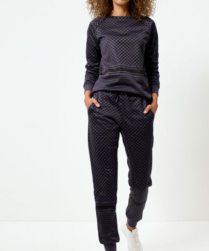 Jog Pants Keffiah (Slim Fit) - blau | color:blau |yoga pants blau keffiah muster |yoga kleidung