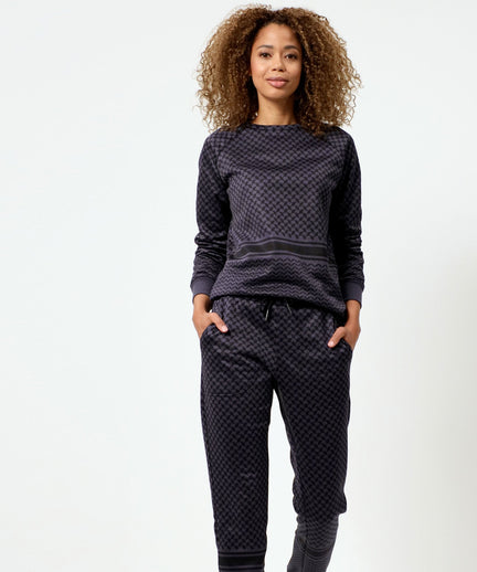 Jog Pants Keffiah (Slim Fit) - blau | color:blau |yoga pants blau keffiah muster |yoga kleidung