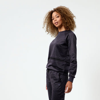 Sweatshirt Keffiah (Slim Fit) - blau | color:blau |sweater mit keffiah muster blau
