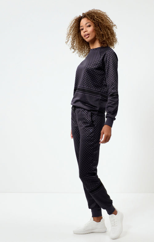 | color:blau |yoga pants blau keffiah muster |yoga kleidung