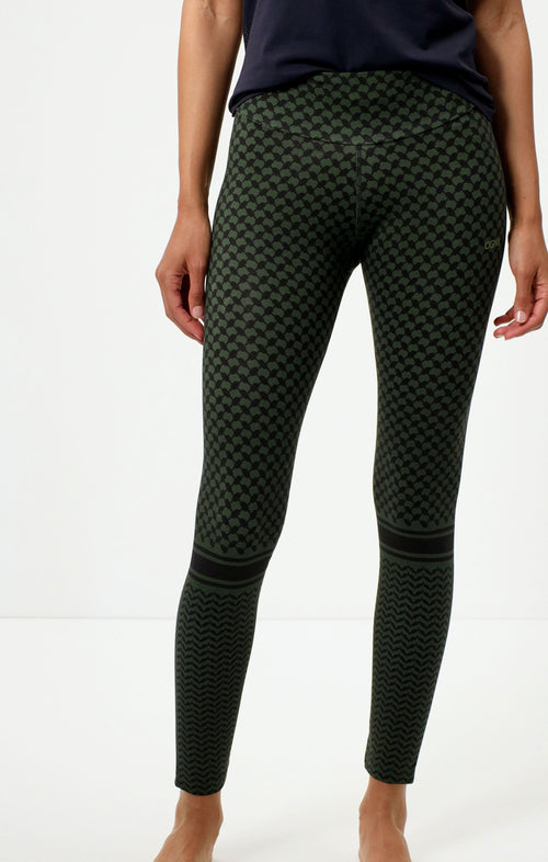 | color:grün |yoga leggings grün baumwolle keffiah