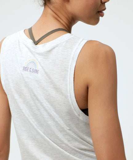 Basic Athletic Tank Rainbow Tencel™ - hellgrau melange | color:grau |tencel tank yoga grau |yoga kleidung