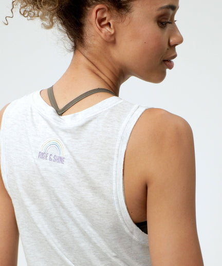 Basic Athletic Tank Rainbow Tencel™ - light gray melange | color:grau |tencel tank yoga grau |yoga kleidung