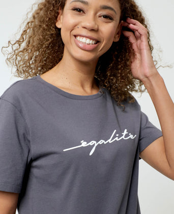 Loose T-Shirt Egalite Bio Baumwolle - grau | color:grau |t-shirt egalite bio baumwolle grau