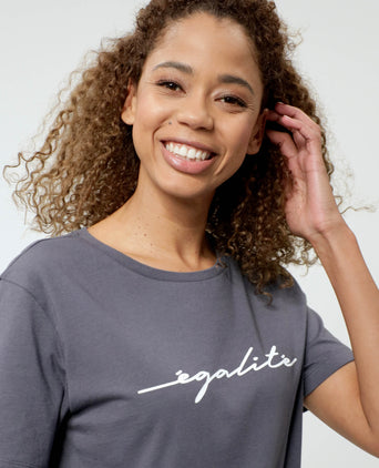 Loose T-Shirt Egalite Bio Baumwolle - grau | color:grau |t-shirt egalite bio baumwolle grau