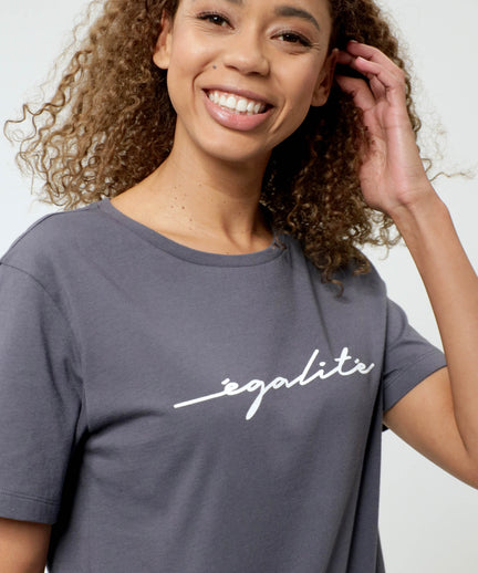 Loose T-Shirt Egalite Bio Baumwolle - grau | color:grau |t-shirt egalite bio baumwolle grau