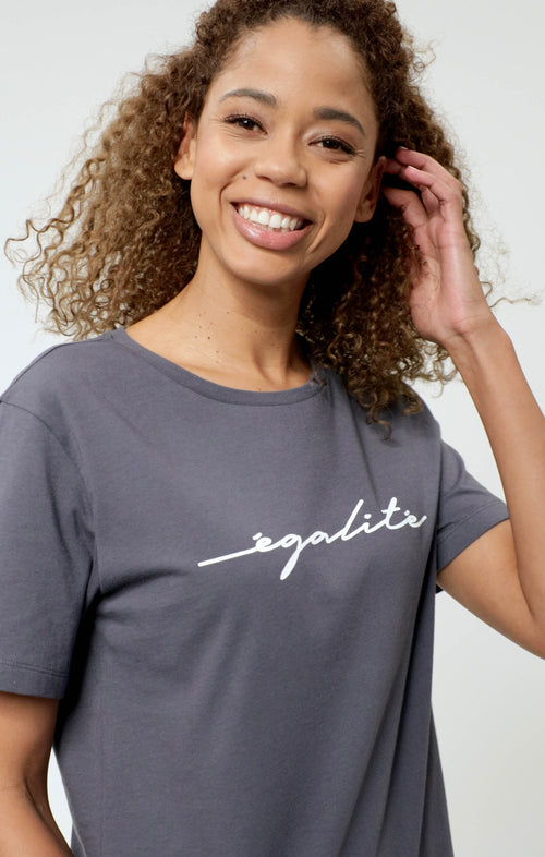 | color:grau |t-shirt egalite bio baumwolle grau