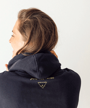 Boxy Hoodie ReConnect by Sinah Diepold - Kale & Cake - schwarz | color:schwarz |yoga hoodie sinah diepold kale&cake |hoodie mond sonne