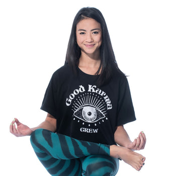 Boxy T-Shirt Good Karma Crew by LYLA Soul Yoga - black | color:schwarz |yoga t-shirt LYLA Soul Yoga schwarz yoga |t-shirt Good Karma Crew ognx 108