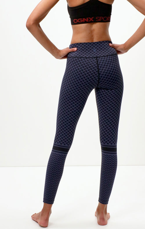 | color:blau |yoga leggings blau keffiah