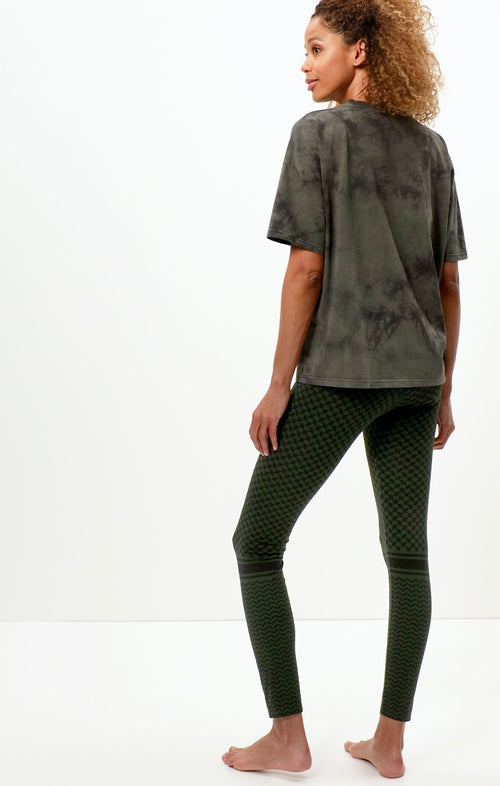 | color:grün |yoga leggings grün baumwolle keffiah