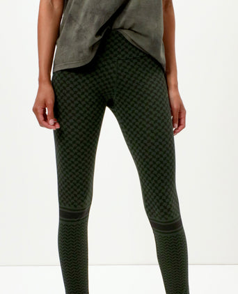 Leggings Keffiah organic cotton - green | color:grün |yoga leggings grün baumwolle keffiah