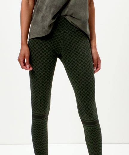 Leggings Keffiah organic cotton - green | color:grün |yoga leggings grün baumwolle keffiah