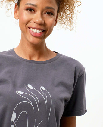 Vintage Cotton Loose T-Shirt OK Bio Baumwolle - grau | color:grau |t-shirt ok hand grau bio baumwolle